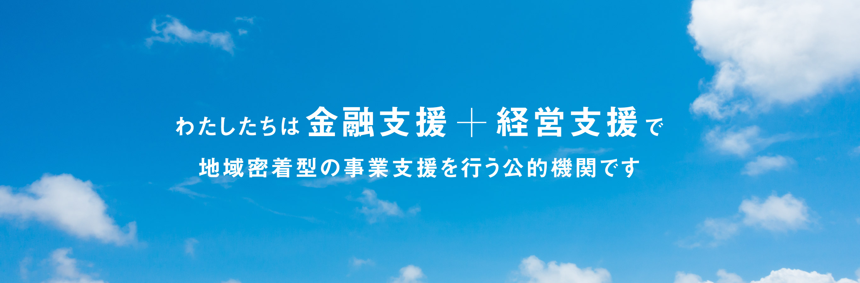 わたしたちは金融支援+経営支援で地域密着型の事業支援を行う公的機関です。